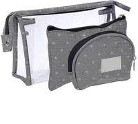 XLKJ 3Pcs Neceser Maquillaje Transparente, Bolsa de Aseo Portátil Transparente para Viajes, Organizador de Maquillaje con Cremallera para Mujer, Organizador de Belleza de Plástico Impermeable