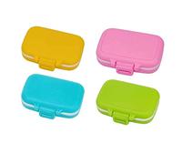 XLKJ 4 Pcs Caja de Pastillas, Organizador Diario de Píldoras, Caja de Medicinas Portátil, Dispensador y Almacenador para Medicinas para Viajes y Uso