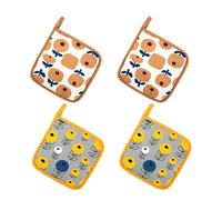 XLKJ 4 Piezas Agarraderas de Algodón para Ollas, Agarraderas Cocina, Agarraderas para Horno de Tela, Protector para Cocinar y Hornear, Accesorio de Barbacoa