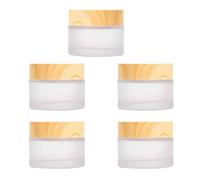 XLKJ 5 Pcs Frasco de Crema Facial de Vidrio, Tarro Cosmético de Vidrio Mate para Cosméticos, Belleza, Almacenamiento de Contenedores para Viaje