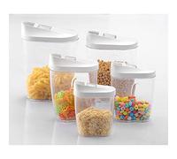 XLKJ 5 Piezas Tarro de Vidrio de Almacenamiento, Botes de Almacenamiento Cocina para Alimentos para Azúcar, Té, Café, Arroz, Cereales(1.44L/0.96/0.72/0.48/0.3)