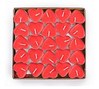 XLKJ 50 Pcs Velas Románticas en Forma de Corazón para Boda, Navidades, Cumpleaños ect, Rojo