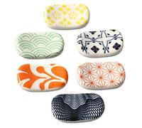 XLKJ 6 Pcs Soporte para Palillos, Estante Soporte para Palillos de Cerámica, Soporte de Tenedor de Estilo Japonés para Comedor, Restaurante, Color Aleatorio