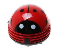 XLKJ Aspirador de Mano Sin Cable, Mini Limpiador de Polvo Aspiradora de Mesa Eléctrica con Forma de Mariquita, Aspirador para Oficina, Hogar y Viaje, Rojo