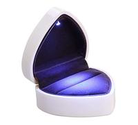 XLKJ Caja de Anillos LED Forma de Corazón, Cajas de Joyería para Propuesta, Compromiso, Boda, Regalo, Anillo Caja de Almacenamiento de Joyería LED