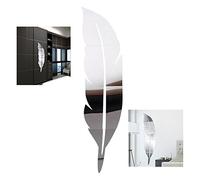 XLKJ Espejo de Pared 3D portátil para Bricolaje, Espejo de Plumas, calcomanía de Vinilo para decoración del hogar