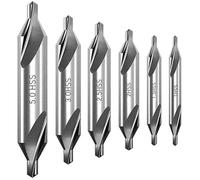 XLKJ Juego de 6 brocas de 60 grados, metal de alta velocidad, acero inoxidable endurecido, metal, aluminio, madera (1,0/1,5/2,0/2,5/3,0/5,0 mm)