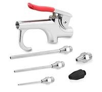 XLKJ Pistola de Soplado de Aire con Boquillas 4 Caño, Pistola de Soplado Tipo de Pistola Herramienta de Limpieza Neumática para Motor de Coche, Ordenador, Instrumento Preciso