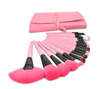 XLKJ Set de Brochas de Maquillaje Profesional 24pcs Pinceles Maquillaje para Bases, Contorno, Sombreado, Sombra de Ojos, Cejas, Labios, Corrector ect, Rosa