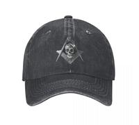 XLLDAANC Gorra de béisbol de Cola de Caballo Gorras Ajustables Mason Retro Skulls Widows Son Masónico Primavera Otoño Gorra Algodón Lavado Casquette Hip HopCotton, para Todas Las Estaciones