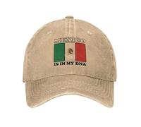 XLLDAANC Gorra de béisbol México está en mi ADN Pareja de Mujeres con Bandera Mexicana Gorra de Camionero a Prueba de Sol Gorra Snapback de Caza Vintage para Acampar