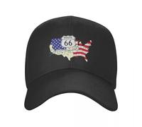 XLLDAANC Gorra de béisbol Personalizada Route The of 66 para Hombres y Mujeres Gorra de Carretera Ajustable Americas Highway Dad Gorras de Calle Gorras de Camionero