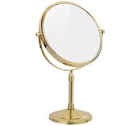 XLLZPX Espejos de Maquillaje de pie Dorados, Espejo de tocador de Doble Cara con Aumento, Espejos de Afeitar giratorios de Mesa, 6 Pulgadas, 7X (Color: 8 Pulgadas, tamaño: 10X)