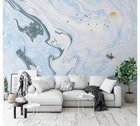 XLMING Abstracto Azul Tinta China Imitación De Mármol Texturas 3D Papel Pintado Lujo Casa Sala Decoración Estar Comedor Sofá Dormitorio TV Fondo de Pared-300cm×210cm