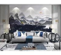 XLMING Abstracto Blanco Y Negro Bosque Renos Aves En Vuelo Papel Pintado 3D Seda De Lujo Pared Estudio Comedor Sofa Dormitorio Madera Salon Tv Decorativo-150cm×105cm