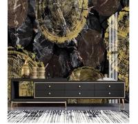 XLMING Abstracto Colorido Árboles Anillos De Crecimiento Efecto Mármol 3D Papel Pintado Lujo Casa Sala Decoración Estar Comedor Sofá Dormitorio TV Fondo de Pared-350cm×256cm