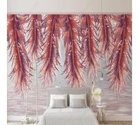 XLMING Abstracto Colorido Caricatura Cisne Rojo Plumas 3D Papel Pintado Tapiz Textura de Seda Oficina Comedor Sofá Dormitorio Sala Estar TV Fondo Pantalla-250cm×170cm