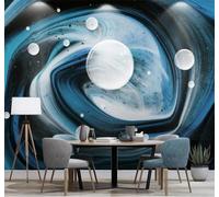 XLMING Abstracto Creativo Ciencia Ficción Cielo Estrellado Azul 3D Papel Pintado Tapiz Textura de Seda Oficina Comedor Sofá Dormitorio Sala Estar TV Fondo Pantalla-400cm×280cm