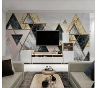 XLMING Abstracto Creativo Colorido Geométrico Efecto Mármol 3D Papel Pintado Lujo Casa Sala Decoración Estar Comedor Sofá Dormitorio TV Fondo de Pared-300cm×210cm