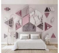 XLMING Abstracto Geométrico Polígonos Imitación De Mármol Texturas 3D Papel Pintado Lujo Casa Sala Decoración Estar Comedor Sofá Dormitorio TV Fondo de Pared-250cm×170cm