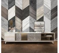 XLMING Abstracto Geométrico Vintage Vetas De Madera Efecto Mármol 3D Papel Pintado Lujo Casa Sala Decoración Estar Comedor Sofá Dormitorio TV Fondo de Pared-430cm×300cm