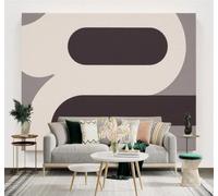 XLMING Abstracto Minimalista Curvas Geométricas Formas En Tonos Negros Y Grises Arte 3D Papel Pintado Tapiz Textura de Seda Oficina Comedor Sofá Dormitorio Sala Estar TV Fondo Pantalla-430cm×300cm