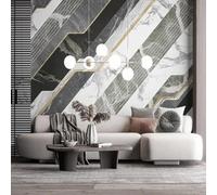 XLMING Abstracto Minimalista Geométrico Líneas Imitación Mármol 3D Papel Pintado Lujo Casa Sala Decoración Estar Comedor Sofá Dormitorio TV Fondo de Pared-300cm×210cm