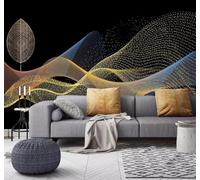 XLMING Abstracto Minimalista Niebla Hojas Doradas Original Papel Pintado 3D Seda De Lujo Pared Estudio Comedor Sofa Dormitorio Madera Salon Tv Decorativo-400cm×280cm
