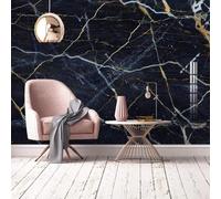 XLMING Abstracto Negro Dorado Geométrico Efecto Mármol 3D Papel Pintado Lujo Casa Sala Decoración Estar Comedor Sofá Dormitorio TV Fondo de Pared-430cm×300cm