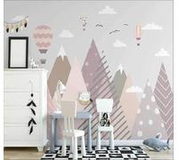 XLMING Abstracto Pintado A Mano Rosa Valle Globo Aerostático 3D Papel Pintado Pared Premium Textura Seda Estudio Comedor Vinilos Dormitorio Sofás TV Cocina-250cm×170cm