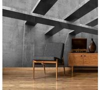 XLMING Abstracto Retro Arquitectura De Hormigón Ampliación Del Espacio Restaurante Papel Pintado 3D Seda De Lujo Pared Estudio Comedor Sofa Dormitorio Madera Salon Tv Decorativo-350cm×256cm