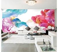 XLMING Abstracto Tridimensional Colorido Neblina Original Papel Pintado 3D Seda De Lujo Pared Estudio Comedor Sofa Dormitorio Madera Salon Tv Decorativo-150cm×105cm