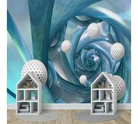 XLMING Abstracto Tridimensional Espacio Poliedro Blanco Esfera 3D Papel Pintado Tapiz Textura de Seda Oficina Comedor Sofá Dormitorio Sala Estar TV Fondo Pantalla-350cm×256cm