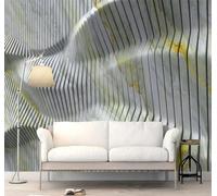 XLMING Abstracto Tridimensional Geométrico Rayas Efecto Mármol 3D Papel Pintado Lujo Casa Sala Decoración Estar Comedor Sofá Dormitorio TV Fondo de Pared-250cm×170cm