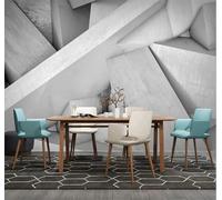 XLMING Abstracto Tridimensional Gris Geométrico Arquitectura Estilo Industrial 3D Papel Pintado Pared Premium Textura Seda Estudio Comedor Vinilos Dormitorio Sofás TV Cocina-400cm×280cm