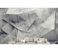 XLMING Abstracto Tridimensional Gris Geométrico Arte Papel Pintado 3D Seda De Lujo Pared Estudio Comedor Sofa Dormitorio Madera Salon Tv Decorativo-250cm×170cm