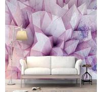 XLMING Abstracto Tridimensional Morado Geométrico Arte 3D Papel Pintado Tapiz Textura de Seda Oficina Comedor Sofá Dormitorio Sala Estar TV Fondo Pantalla-150cm×105cm