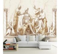 XLMING Abstracto Tridimensional Relieve Arte Personajes Columnas 3D Papel Pintado Tapiz Textura de Seda Oficina Comedor Sofá Dormitorio Sala Estar TV Fondo Pantalla-350cm×256cm