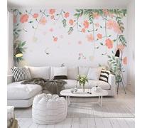 XLMING Acogedor Hermosas Plantas Flores De Color Rosa 3D Papel Pintado Tapiz Textura de Seda Oficina Comedor Sofá Dormitorio Sala Estar TV Fondo Pantalla-150cm×105cm