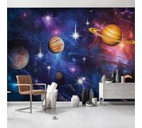 XLMING Acogedor Hermoso Cósmico Estrella Planeta Estrella 3D Papel Pintado Pared Premium Textura Seda Estudio Comedor Vinilos Dormitorio Sofás TV Cocina-200cm×140cm