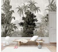 XLMING Árboles Retro Dibujados A Mano En Blanco Y Negro Cimas De Montañas 3D Papel Pintado Tapiz Textura de Seda Oficina Comedor Sofá Dormitorio Sala Estar TV Fondo Pantalla-200cm×140cm