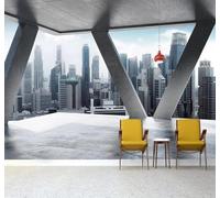 XLMING Arquitectura Urbana Tridimensional Extensión Espacial Restaurante Cafetería 3D Papel Pintado Lujo Casa Sala Decoración Estar Comedor Sofá Dormitorio TV Fondo de Pared-150cm×105cm