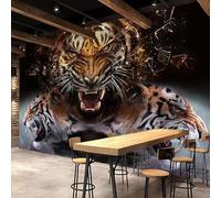 XLMING Arte Abstracción Poderoso Tigre Imponente 3D Papel Pintado Pared Premium Textura Seda Estudio Comedor Vinilos Dormitorio Sofás TV Cocina-430cm×300cm