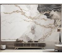 XLMING Arte Abstracto Retro Geométrico Con Efecto Mármol Papel Pintado 3D Seda De Lujo Pared Estudio Comedor Sofa Dormitorio Madera Salon Tv Decorativo-300cm×210cm