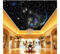 XLMING Arte Creativo Con Estrellas En Un Cielo Estrellado Negro 3D Papel Pintado Tapiz Textura de Seda Oficina Comedor Sofá Dormitorio Sala Estar TV Fondo Pantalla-250cm×170cm