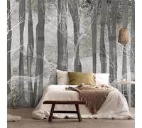 XLMING Arte Creativo De Alces En Un Bosque Gris 3D Papel Pintado Tapiz Textura de Seda Oficina Comedor Sofá Dormitorio Sala Estar TV Fondo Pantalla-350cm×256cm
