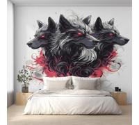 XLMING Arte Creativo En Tridimensional De Un Lobo 3D Papel Pintado Pared Premium Textura Seda Estudio Comedor Vinilos Dormitorio Sofás TV Cocina-200cm×140cm
