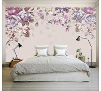 XLMING Arte Floral Minimalista Elegante Y En Tinta China 3D Papel Pintado Tapiz Textura de Seda Oficina Comedor Sofá Dormitorio Sala Estar TV Fondo Pantalla-250cm×170cm
