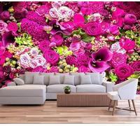 XLMING Arte Floral Tridimensional Bello Y Colorido 3D Papel Pintado Pared Premium Textura Seda Estudio Comedor Vinilos Dormitorio Sofás TV Cocina-250cm×170cm