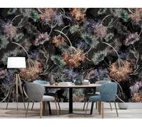XLMING Arte Retro Tridimensional Botánico Floral 3D Papel Pintado Tapiz Textura de Seda Oficina Comedor Sofá Dormitorio Sala Estar TV Fondo Pantalla-200cm×140cm